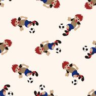 Sport soccer player cartoon seamless pattern background N36