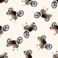 transportation motor cartoon seamless pattern background N38