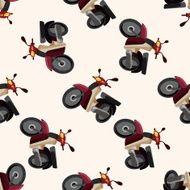transportation motor cartoon seamless pattern background N40