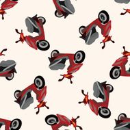 transportation motor cartoon seamless pattern background N41