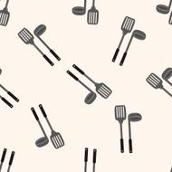 kitchenware spatula cartoon seamless pattern background N13