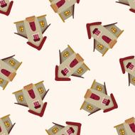 Building house cartoon seamless pattern background N45