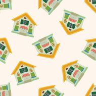Building house cartoon seamless pattern background N49