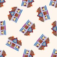 Building house cartoon seamless pattern background N51