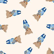 animal dog cartoon seamless pattern background N61