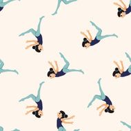 dancer cartoon seamless pattern background N29