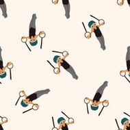 dancer cartoon seamless pattern background N30