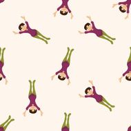 dancer cartoon seamless pattern background N32
