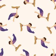 dancer cartoon seamless pattern background N33