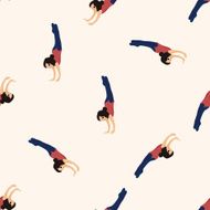 dancer cartoon seamless pattern background N34