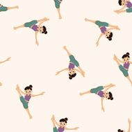 dancer cartoon seamless pattern background N36