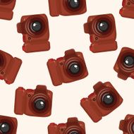camera cartoon seamless pattern background N61