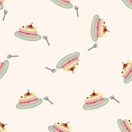 cake cartoon seamless pattern background N5