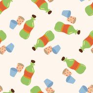 birthday party drink cartoon seamless pattern background