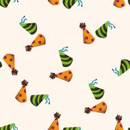 Birthday hat cartoon seamless pattern background N3