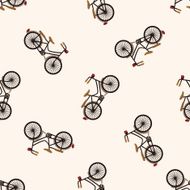 bicycle cartoon design seamless pattern background