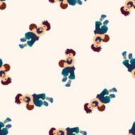 basketball player cartoon seamless pattern background N48