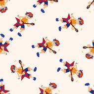 band member guitar player cartoon seamless pattern background N22