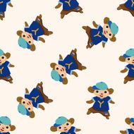 animal monkey cartoon seamless pattern background N4