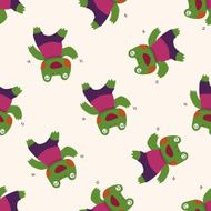 animal frog cartoon seamless pattern background N4
