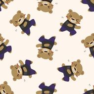 animal bear cartoon seamless pattern background N4