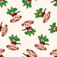 animal monkey cartoon seamless pattern background N5