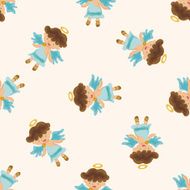 angel cartoon design seamless pattern background N2