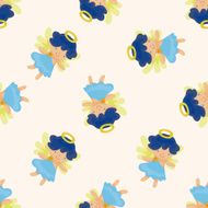 angel cartoon design seamless pattern background N3