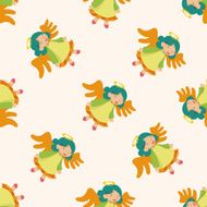 angel cartoon design seamless pattern background N7
