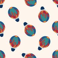 hot air ballon design cartoon seamless pattern background N6