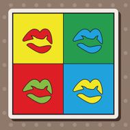 pop art lipstick theme elements N4