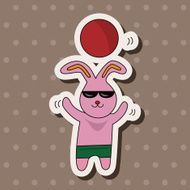 animal rabbit summer cartoon theme elements N12