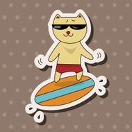 animal cat summer cartoon theme elements N12