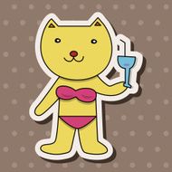 animal cat summer cartoon theme elements N13