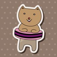 animal cat summer cartoon theme elements N14
