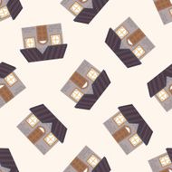 Building house cartoon seamless pattern background N55