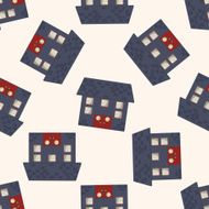 Building house cartoon seamless pattern background N56
