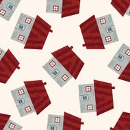 Building house cartoon seamless pattern background N57
