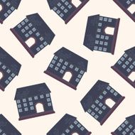 Building house cartoon seamless pattern background N58