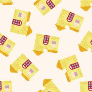 Building house cartoon seamless pattern background N59
