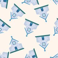 Building house cartoon seamless pattern background N61