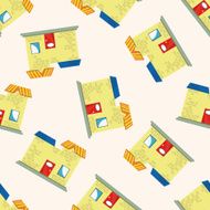 Building house cartoon seamless pattern background N65