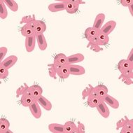 animal rabbit cartoon seamless pattern background N12