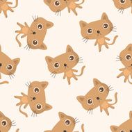 animal cat cartoon seamless pattern background N29