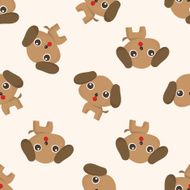 animal dog cartoon seamless pattern background N65