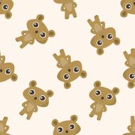animal bear cartoon seamless pattern background N5