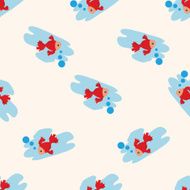 animal fish cartoon seamless pattern background N2