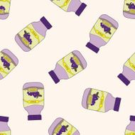 fruit jam cartoon seamless pattern background