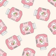 fruit jam cartoon seamless pattern background N3