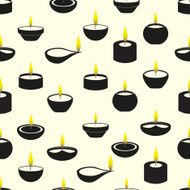 diwali candles with flame icons seamless pattern eps10